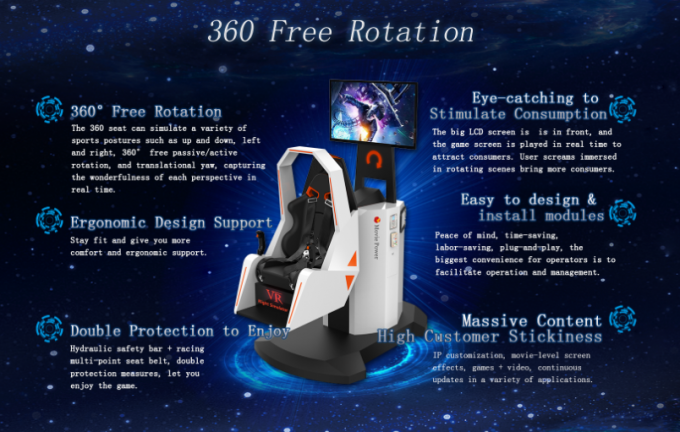 Roller Coaster 360 Flight Simulator / 9d Vr Motion Simulator كرسي مواد الألياف الزجاجية 1