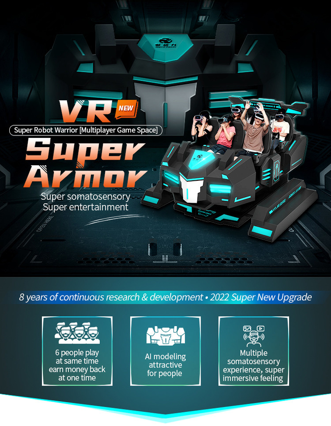 سينما حديقة ألعاب VR 9d الواقع الافتراضي محاكي التلال الدوارة 6 مقاعد VR آلة لعبة 0